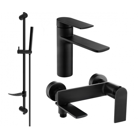 Mexen Zero DF70 Bath Set, Black - 71103DF70-70