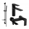 Mexen Zero DF70 Bath Set, Black - 71103DF70-70