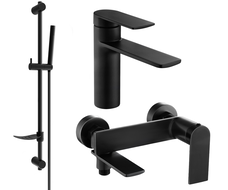 Mexen Zero DF70 Bath Set, Black - 71103DF70-70