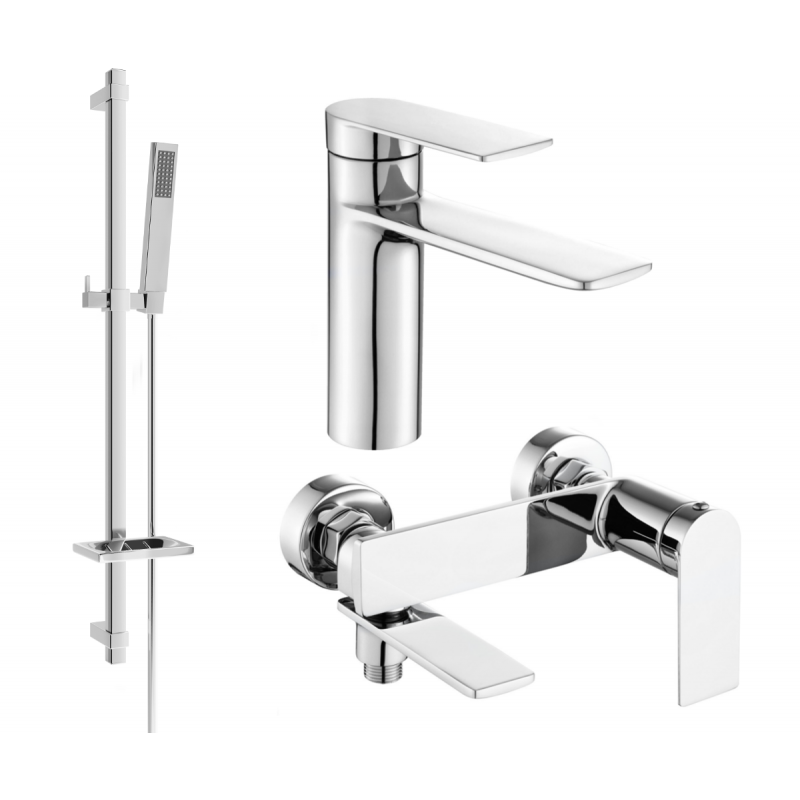 Mexen Zero DQ02 bath set, chrome - 71103DQ02-00
