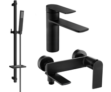Mexen Zero DQ02 bathtub set, Black - 71103DQ02-70