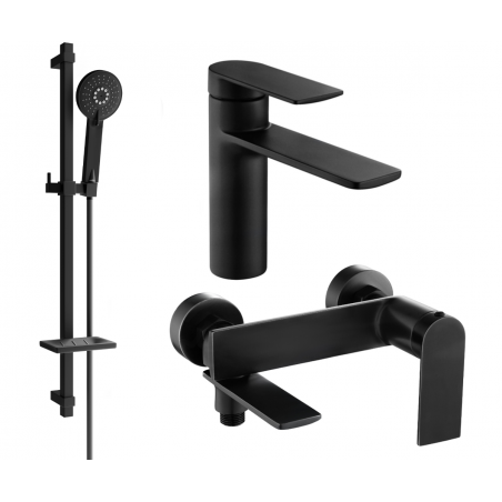 Mexen Zero DQ40 bathtub set, Black - 71103DQ40-70