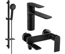 Mexen Zero DQ40 bath set, black - 71103DQ40-70