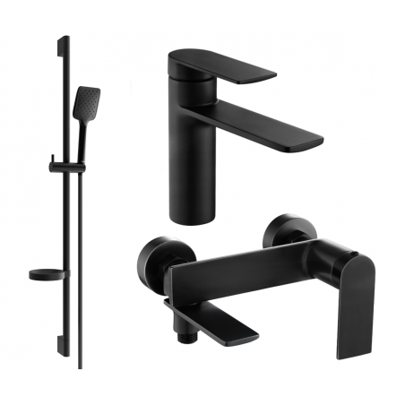 Mexen Zero DS62 bath set, black - 71103DS62-70