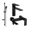 Mexen Zero DS62 bath set, black - 71103DS62-70