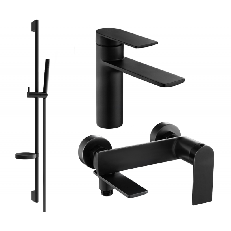 Mexen Zero DS70 bathtub set, Black - 71103DS70-70