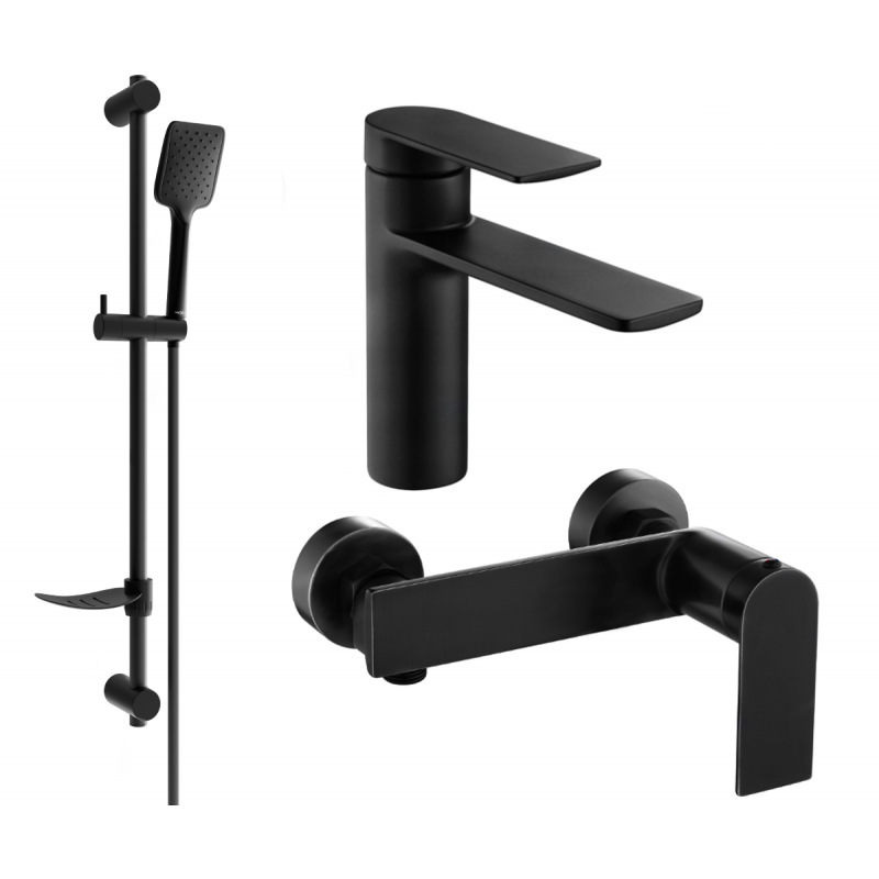 Mexen Zero DF62 shower set, Black - 71104DF62-70