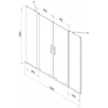 Mexen Velar Duo Bathtub Screen, 2-Panel Sliding 150 x 150 cm, Graphite, Brushed Gun Gray - 896-150-000-42-66