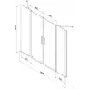 Mexen Velar Duo 2-panel sliding bath screen 180 x 150 cm, graphite, black - 896-180-000-42-70