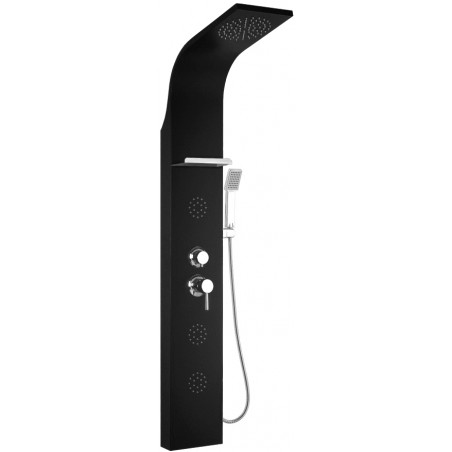 Mexen Borg shower panel, black - 7615-03-70