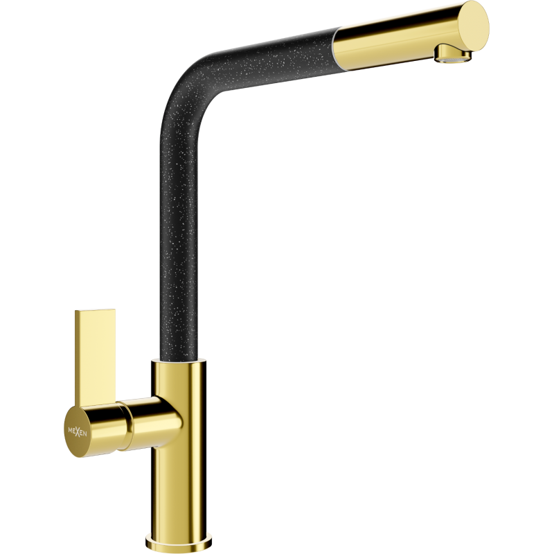 Mexen Flora Kitchen Tap, Gold/Black Speckled - 670401-75