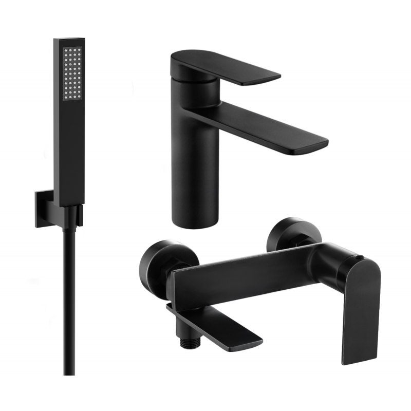 Mexen Zero R02 bath set, black - 71103R02-70