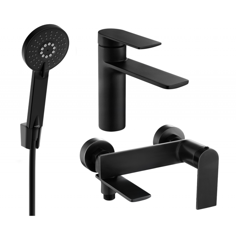 Mexen Zero R40 bath set, black - 71103R40-70