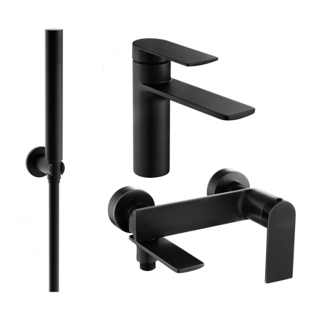 Mexen Zero R70 bathtub set, Black - 71103R70-70