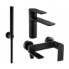 Mexen Zero R70 bathtub set, Black - 71103R70-70