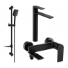 Mexen Zero DF62 bath set, black - 7113DF62-70