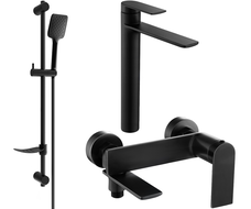 Mexen Zero DF62 bathtub set, Black - 7113DF62-70