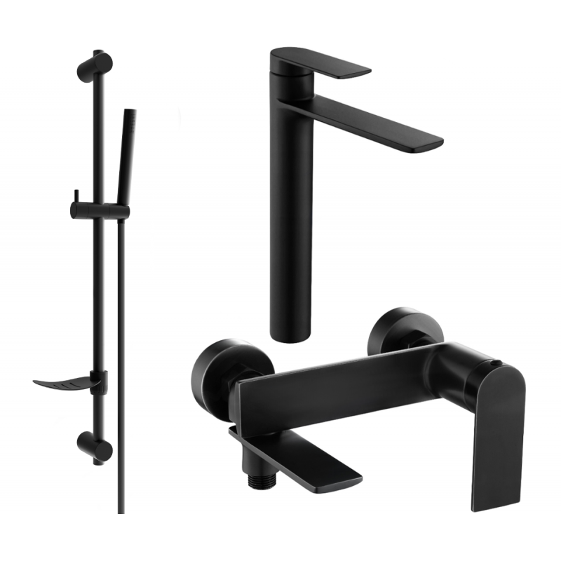 Mexen Zero DF70 bathtub set, Black - 7113DF70-70