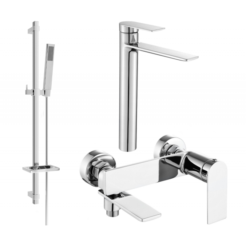 Mexen Zero DQ02 bathtub set, Chrome - 7113DQ02-00