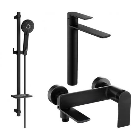 Mexen Zero DQ40 Bath Set, Black - 7113DQ40-70