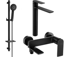 Mexen Zero DQ40 Bath Set, Black - 7113DQ40-70