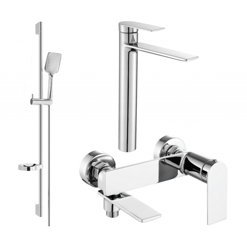 Mexen Zero DS62 Bath Set, Chrome - 7113DS62-00