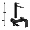 Mexen Zero DS70 bathtub set, Black - 7113DS70-70
