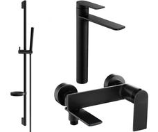 Mexen Zero DS70 bathtub set, Black - 7113DS70-70