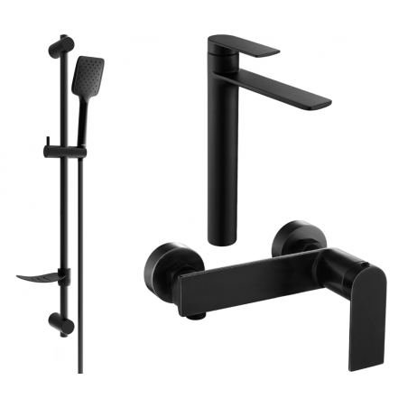 Mexen Zero DF62 shower set, Black - 71114DF62-70