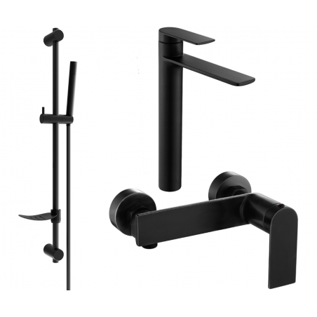Mexen Zero DF70 shower set, Black - 71114DF70-70