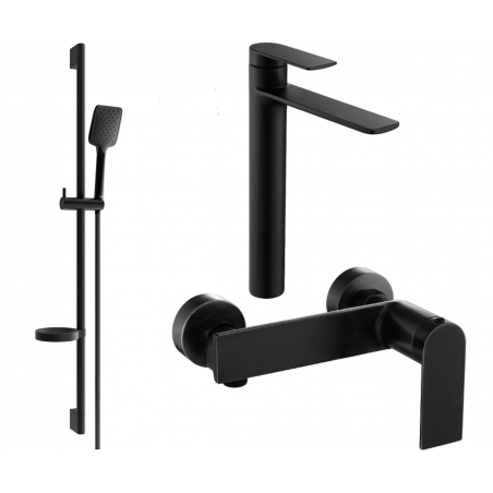 Mexen Zero DS62 shower set, Black - 71114DS62-70