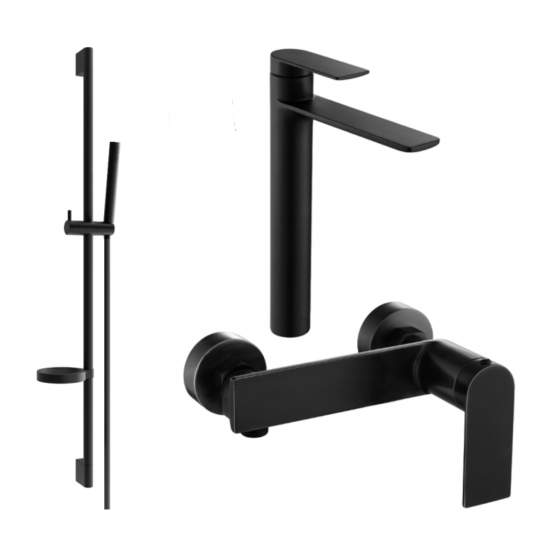 Mexen Zero DS70 shower set, Black - 71114DS70-70