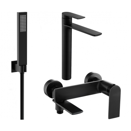 Mexen Zero R02 Bath Set, Black - 71113R02-70