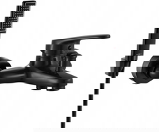 Mexen Erica R72 bathtub mixer tap with shower head, Black - 74643R72-70