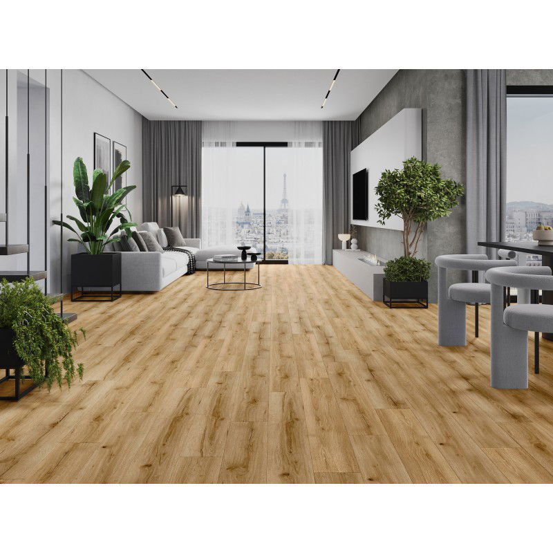 Mexen Beaver Creek vinyl panels 1240 x 182 mm SPC 6.5 mm, IXPE underlay 1.5 mm, 4 V-Groove, Oak - F1002-1240-182-505-4V1-01