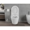 Mexen Rico Rimless toilet bowl with a slim soft close toilet seat, Thermosetting polymer, White - 30720400