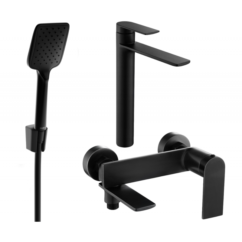 Mexen Zero R62 bathtub set, Black - 71113R62-70
