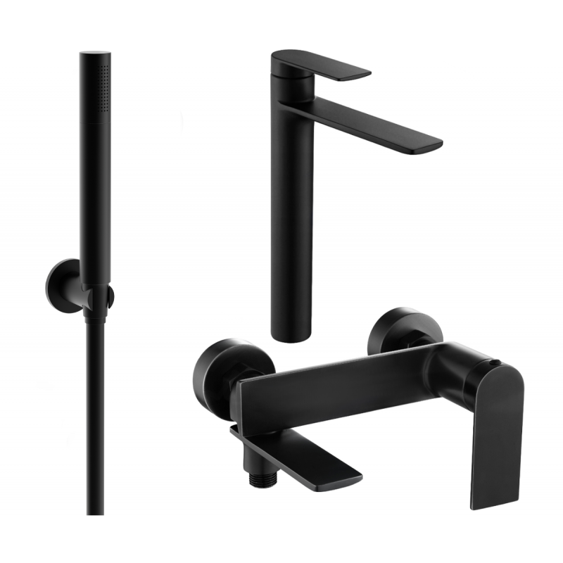 Mexen Zero R70 bathtub set, Black - 71113R70-70