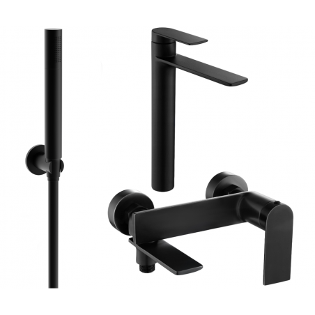 Mexen Zero R70 bathtub set, Black - 71113R70-70