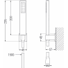 Mexen Zero R02 bathtub mixer tap with shower head, Chrome - 7113R02-00