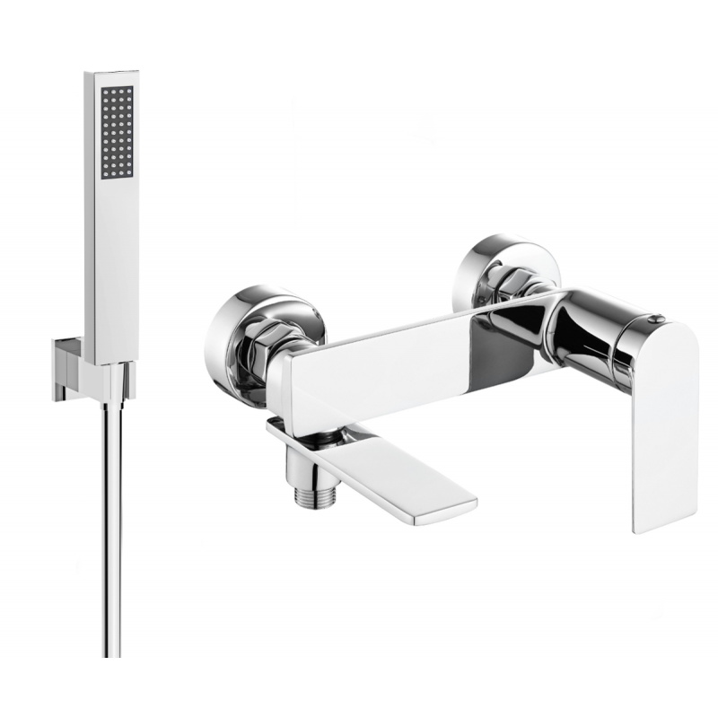 Mexen Zero R02 bathtub mixer tap with shower head, Chrome - 7113R02-00