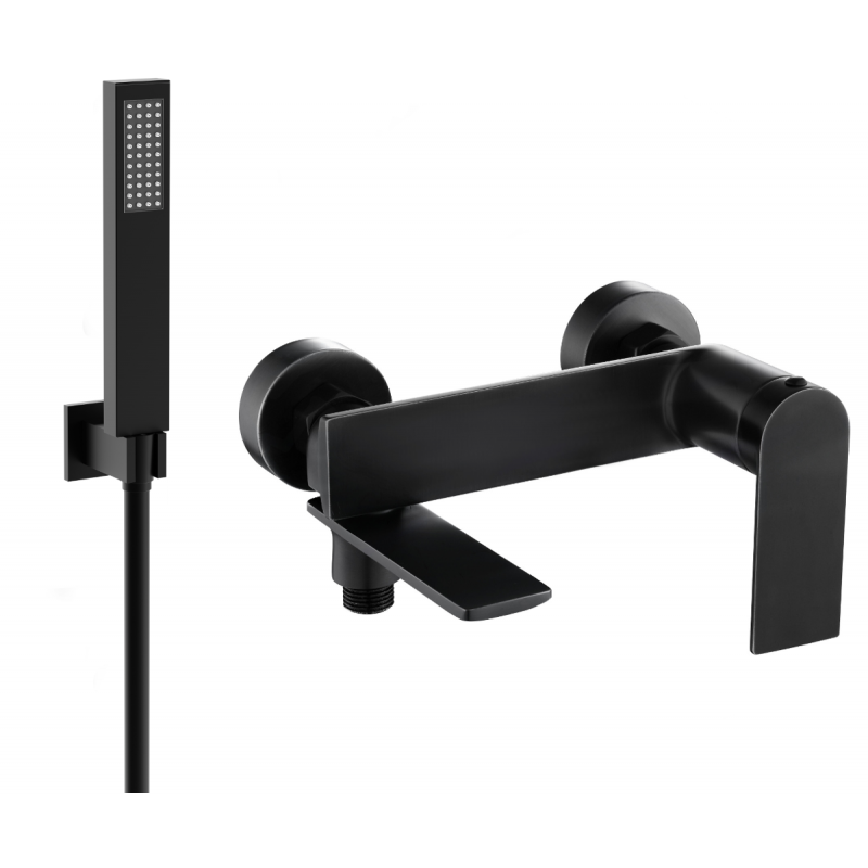 Mexen Zero R02 bathtub faucet with shower set, black - 7113R02-70