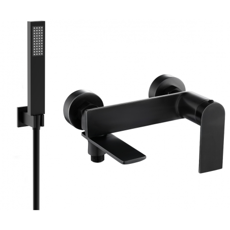 Mexen Zero R02 bathtub faucet with shower set, black - 7113R02-70