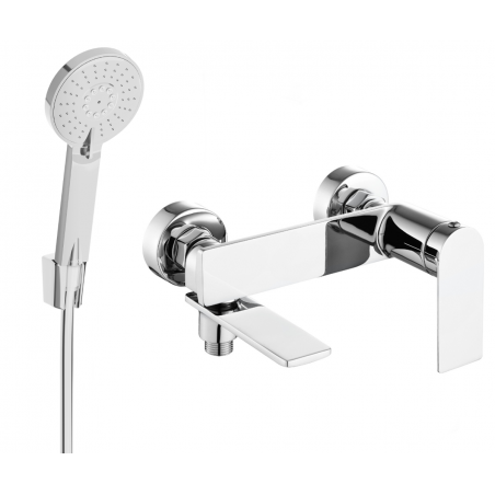 Mexen Zero R40 bath tap with shower set, chrome - 7113R40-00