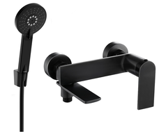 Mexen Zero R40 bath tap with shower set, black - 7113R40-70