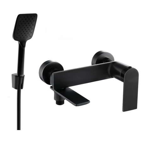 Mexen Zero R62 bath faucet with shower set, black - 7113R62-70