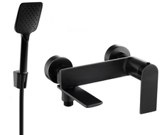 Mexen Zero R62 bathtub mixer tap with shower head, Black - 7113R62-70