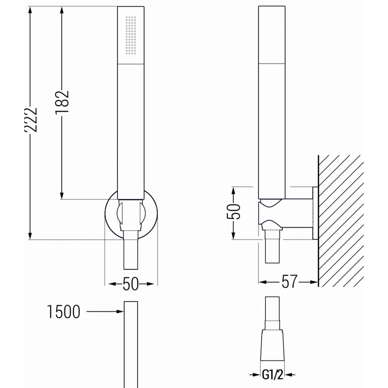 Mexen Zero R70 Bathtub Faucet with Shower Set, Chrome - 7113R70-00
