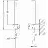 Mexen Zero R70 bathtub faucet with shower set, black - 7113R70-70