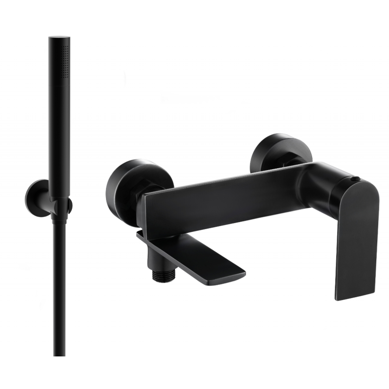 Mexen Zero R70 bathtub mixer tap with shower head, Black - 7113R70-70